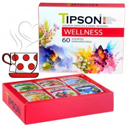 Tipson Wellness mieszanka herbat ziołowych z dodatkami w saszetkach 60 x 1,5g