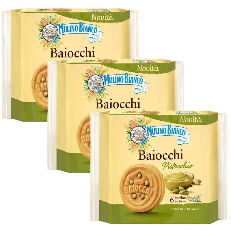 MULINO BIANCO Baiocchi Pistacchio - biscuits à la crème de pistache 168g -  Sarcia