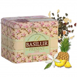 BASILUR Present Pink- zielona herbata cejlońska, liściasta w ozdobnej puszce 100g