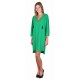 Green, 3/4 Length Sleeve, Front Lace Up Chain Detail Mini Dress By John Zack
