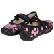 Čierne detské tenisky/papuče, detské papuče na suchý zips s motýlikom Julia od ZETPOLu