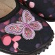 Čierne detské tenisky/papuče, detské papuče na suchý zips s motýlikom Julia od ZETPOLu