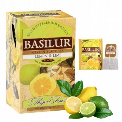 BASILUR Lemon Lime- Czarna herbata cejlońska z naturalnym aromatem cytryny i limonki, 25x2 g