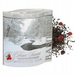 BASILUR Winter Tea- Liściasta czarna herbata cejlońska z dodatkiem owoców żurawiny w ozdobnej puszce, 100 g