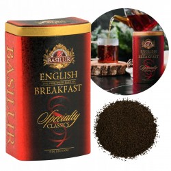 BASILUR English Breakfast- Drobno cięta herbata czarna liściasta w ozdobnej puszce, 100g