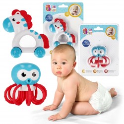 Zestaw niemowlęcy: Grzechotka ośmiornica + grzechotka zebra , zabawki niemowlęce BamBam