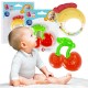 Zestaw niemowlęcy grzechotka + gryzak czereśnia, zabawka edukacyjna BamBam