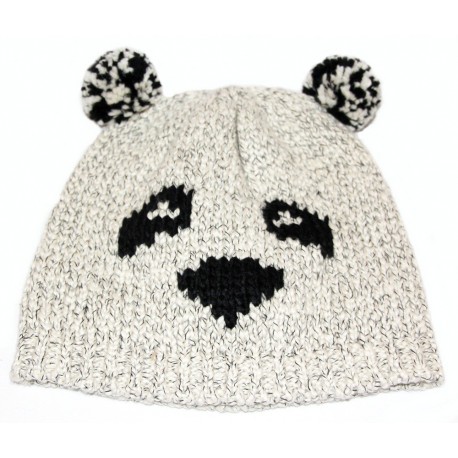 HIT!! Kremowa czapka - panda