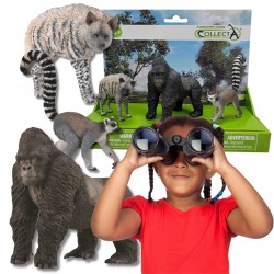 Collecta Figurki zwierząt: hiena, lemur, goryl Dzikie zwierzęta 3+