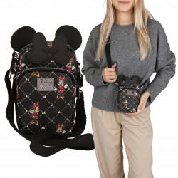 Myszka Minnie Disney Czarna, mała saszetka na ramię z kokardą 18x10x5cm