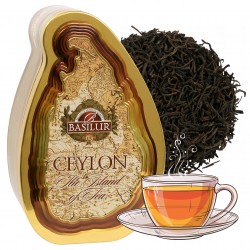 BASILUR Gold - czarna herbata cejlońska, liściasta w ozdobnej puszce 100g
