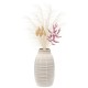 Vase en céramique écru, grand vase à fleurs 13x13x25,5 cm
