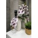 Beżowy wazon ceramiczny, wysoki wazon na kwiaty 12,5x12,5x32cm