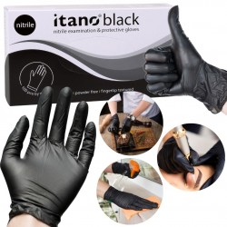 Czarne rękawiczki nitrylowe bezpudrowe 100szt