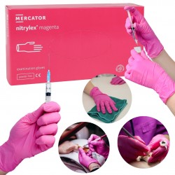 Różowe rękawiczki nitrylowe NITRYLEX Magenta 100szt