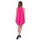 Pink, Lightweight Chiffon, Embellished Halter Neck Mini Dress ANGELEYE