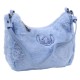 DISNEY Stitch baguette axelremsväska i plysch, blå 25x7x17 cm