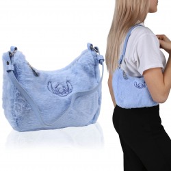 DISNEY Stitch Plush baguette shoulder bag, blue 25x7x17 cm