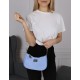 DISNEY Stitch Blauw baguette schoudertasje, zilveren ketting 25x15x5 cm
