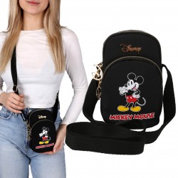 Myszka Mickey Disney Czarna torebka/saszetka na ramię, złote elementy 12x18x6 cm