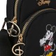 Mickey Mouse Disney Sac à bandoulière/sachet noir, éléments dorés 12x18x6 cm