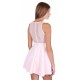 Light Pink, Sheer Mesh Inserts, Fit And Flare Style Mini Dress By John Zack