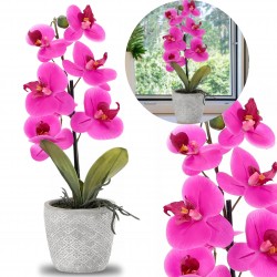Sztuczny storczyk orchidea w doniczce, różowy 35 cm