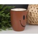 Brązowy kubek ceramiczny z uśmiechem 330ml