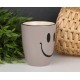 Szary kubek ceramiczny z uśmiechem 330ml