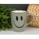 Zielony kubek ceramiczny z uśmiechem 330ml