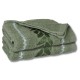Zielony ręcznik bawełniany z ozdobnym haftem, liście 48x100 cm