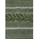 Zielony ręcznik bawełniany z ozdobnym haftem, liście 48x100 cm