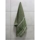Zielony ręcznik bawełniany z ozdobnym haftem, ręcznik kąpielowy liście 70x135 cm