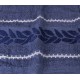 Niebieski ręcznik bawełniany z ozdobnym haftem, ręcznik kąpielowy liście 70x135 cm