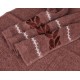 Koralowy ręcznik bawełniany z ozdobnym haftem, liście 48x100 cm