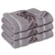 Cappucino ręcznik bawełniany z ozdobnym haftem, liście 48x100 cm