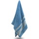 Niebieski ręcznik bawełniany z ozdobnym haftem, ręcznik kąpielowy, egipski wzór 70x135 cm