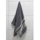 Szary ręcznik bawełniany z ozdobnym haftem, egipski wzór 48x100 cm