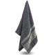 Szary ręcznik bawełniany z ozdobnym haftem, ręcznik kąpielowy, egipski wzór 70x135 cm