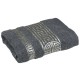 Szary ręcznik bawełniany z ozdobnym haftem, ręcznik kąpielowy, egipski wzór 70x135 cm