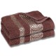 Jasnoburgundowy ręcznik bawełniany z ozdobnym haftem, egipski wzór 48x100 cm