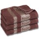Jasnoburgundowy ręcznik bawełniany z ozdobnym haftem, ręcznik kąpielowy, egipski wzór 70x135 cm