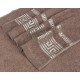 Brązowy ręcznik bawełniany z ozdobnym haftem, egipski wzór 48x100 cm