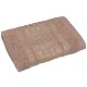 Brązowy ręcznik bawełniany ze złotym haftem, ręcznik kąpielowy 48x100 cm