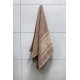 Brązowy ręcznik bawełniany ze złotym haftem, ręcznik kąpielowy 70x135 cm