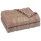 Brązowy ręcznik bawełniany ze złotym haftem, ręcznik kąpielowy liście 70x135 cm