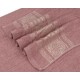 Różowy ręcznik bawełniany ze złotym haftem, ręcznik kąpielowy 48x100 cm