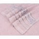 Liliowy ręcznik bawełniany z ozdobnym haftem, szary haft 48x100 cm