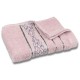 Liliowy ręcznik bawełniany z ozdobnym haftem, szary haft, ręcznik kąpielowy 70x135 cm