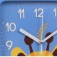 Żyrafa zegar ścienny analogowy, kwadratowy zegar dla dzieci 20,2x20,2 cm